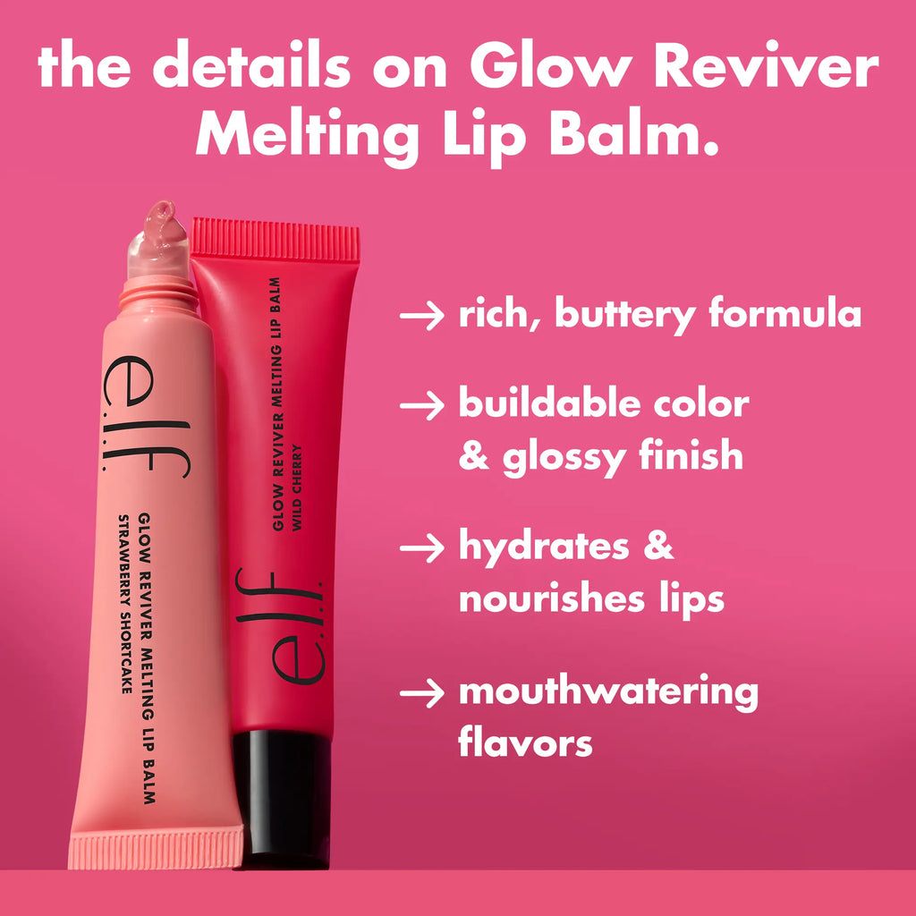 Glow Reviver Melting Lip Balm 4-Pack - Island Colada, Cotton Candy Crush, Vanilla Toffee, Yummy Gummy - Smooth Application, Buildable Color, Hydrating Butters