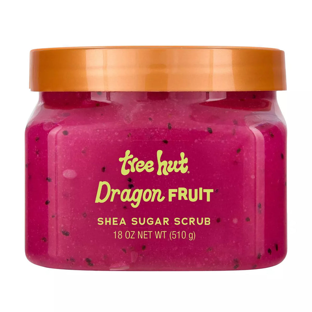 Tree Hut Dragon Fruit Shea Sugar Body Scrub - 18oz | Exfoliating, Paraben-Free, Refreshing Peach & Pineapple Scent for Normal to Dry Skin