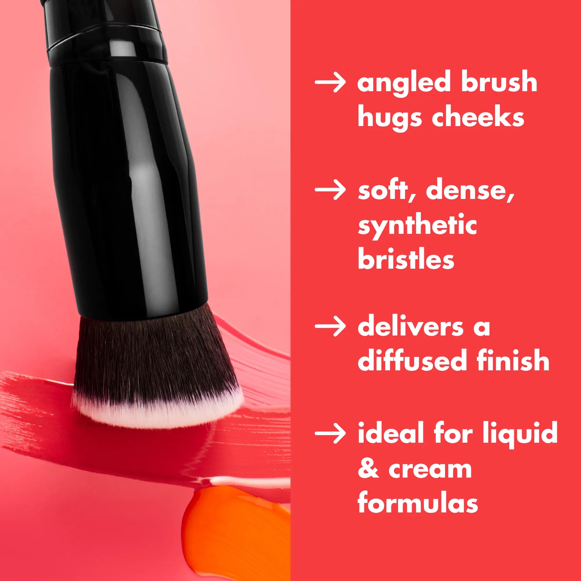 E.L.F. Sunset Flush Blush Bundle - Camo Liquid Blushes in Hot Pink & Coral Crush with Angled Brush for Ombre Effect