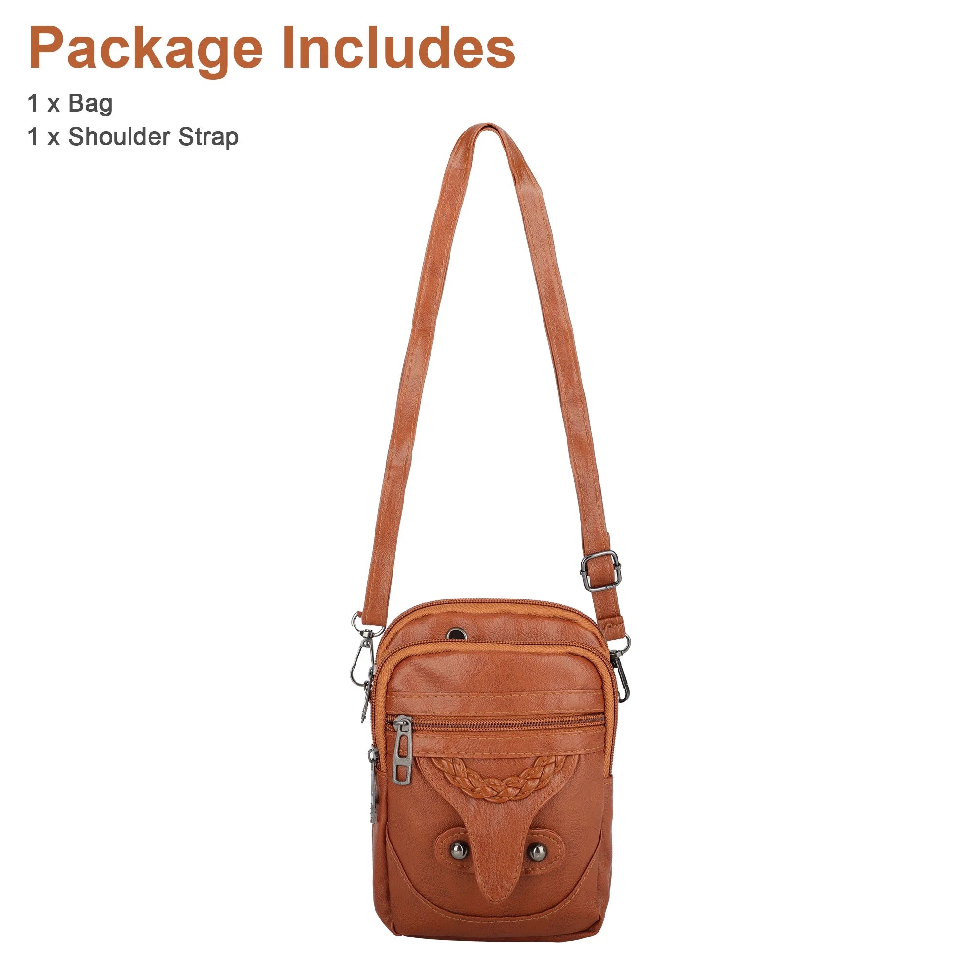 Crossbody Cell Phone Bag - Compact PU Leather Purse for Men and Women with Multiple Pockets and Adjustable Strap