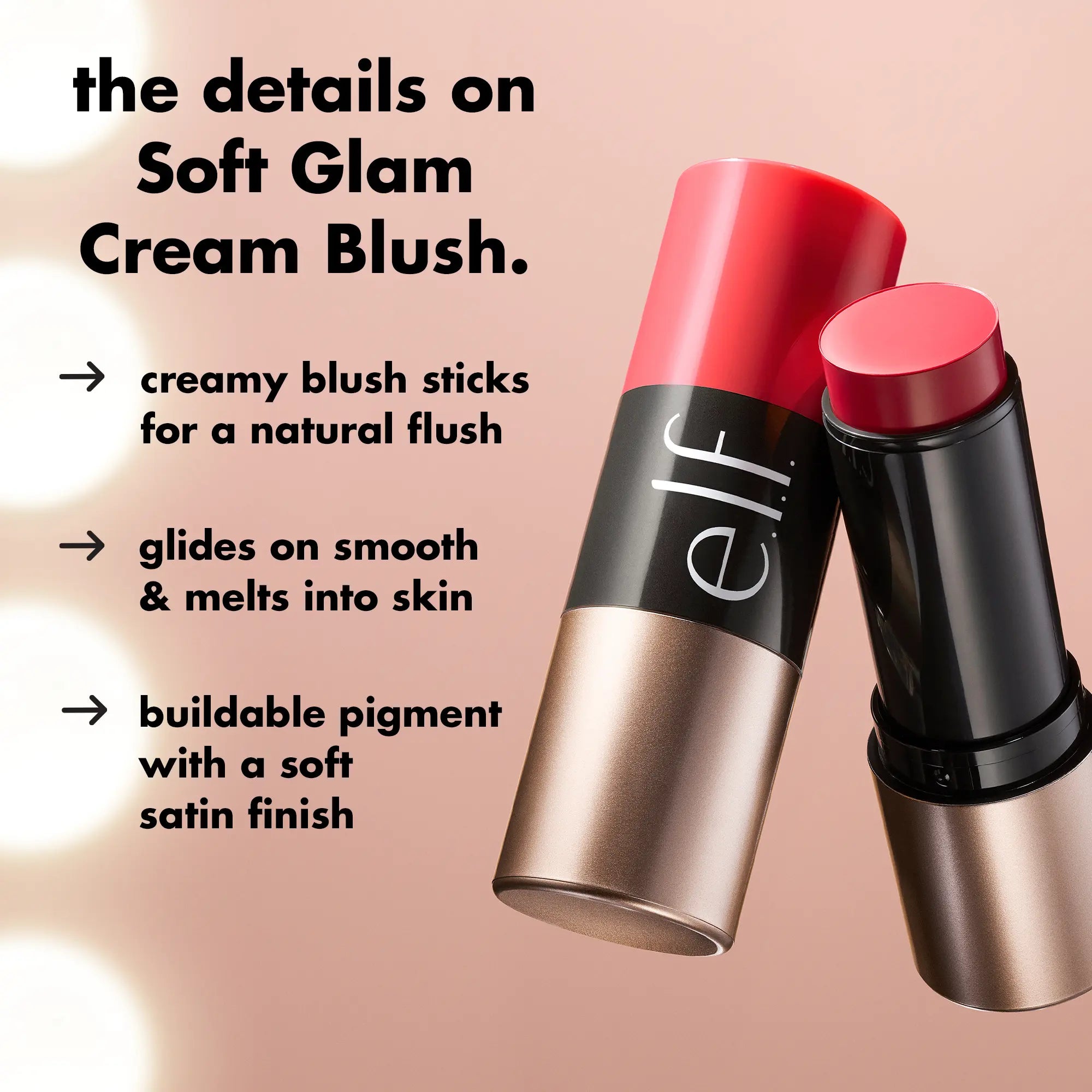 E.L.F. Soft Glam Cream Blush, Makeup Cosmetic for Natural Flush Finish