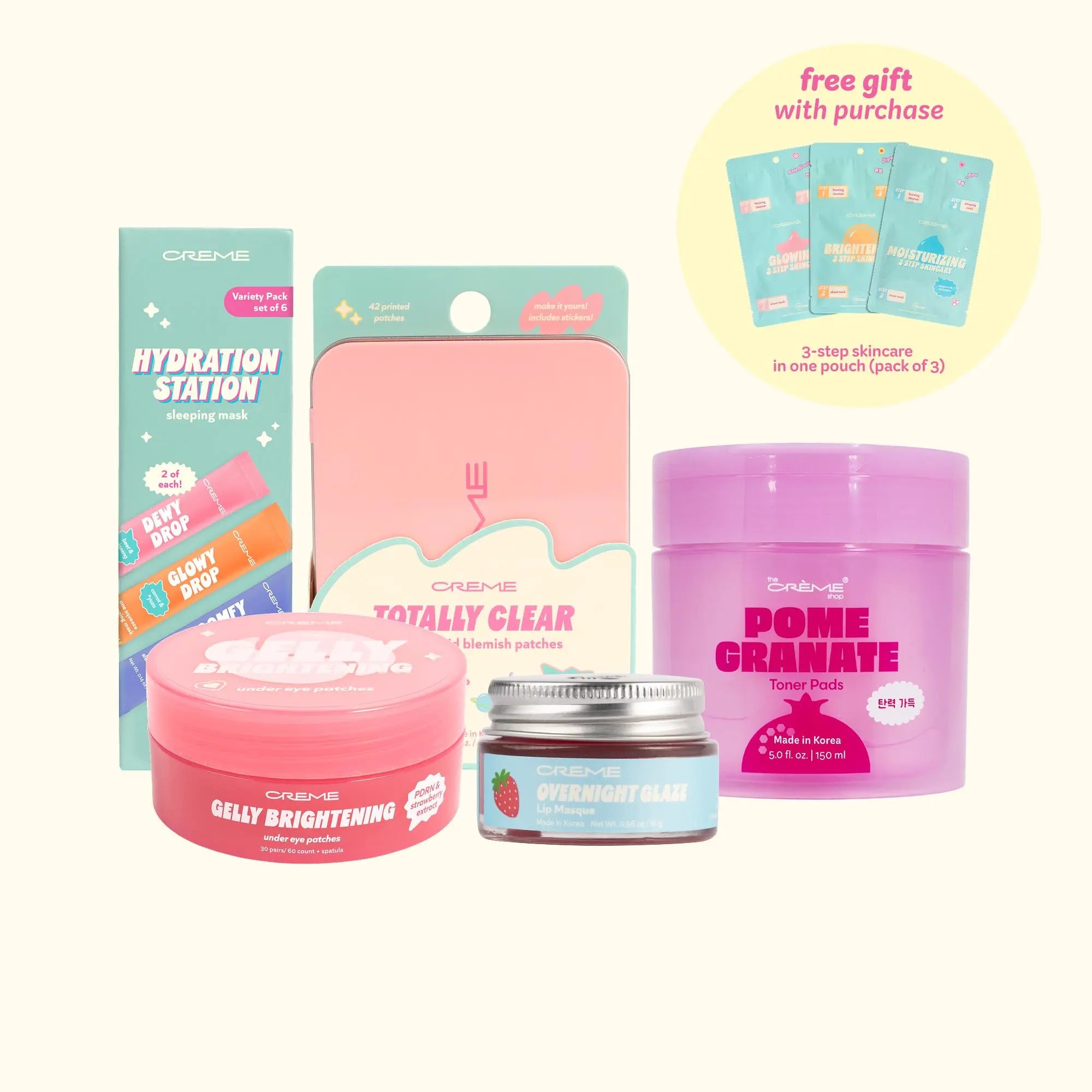 Yonna Jay X Lala Baptiste: Snooze & Glow Skincare Bundle Centella Toner Pads, Blemish Care, Brightening Undereye Patches, Korean PDRN, Strawberry Extract, Ceramides, Skin Barrier Repair, Treat Dark Circles, Hyaluronic Acid, Tea Tree, Collagen, Firming