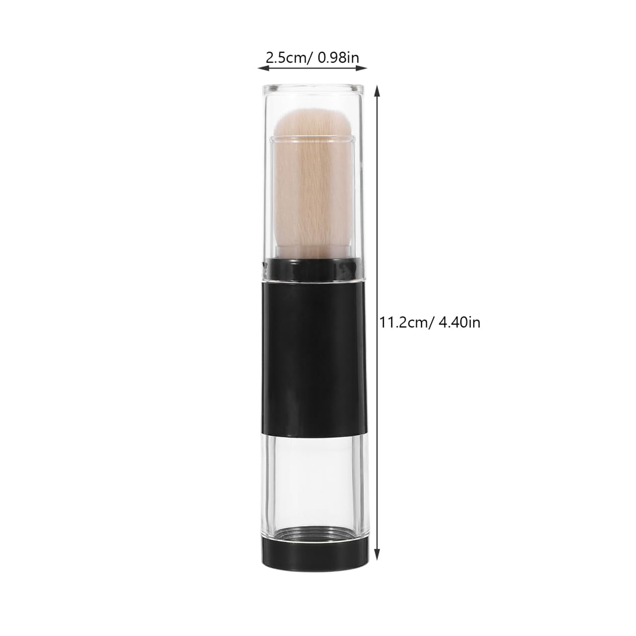Refillable Powder Brush with Pressure Dispensing Bottle - Soft Makeup Brush for Loose Powder, Foundation, and Highlight - Travel-Friendly Cosmetic Tool