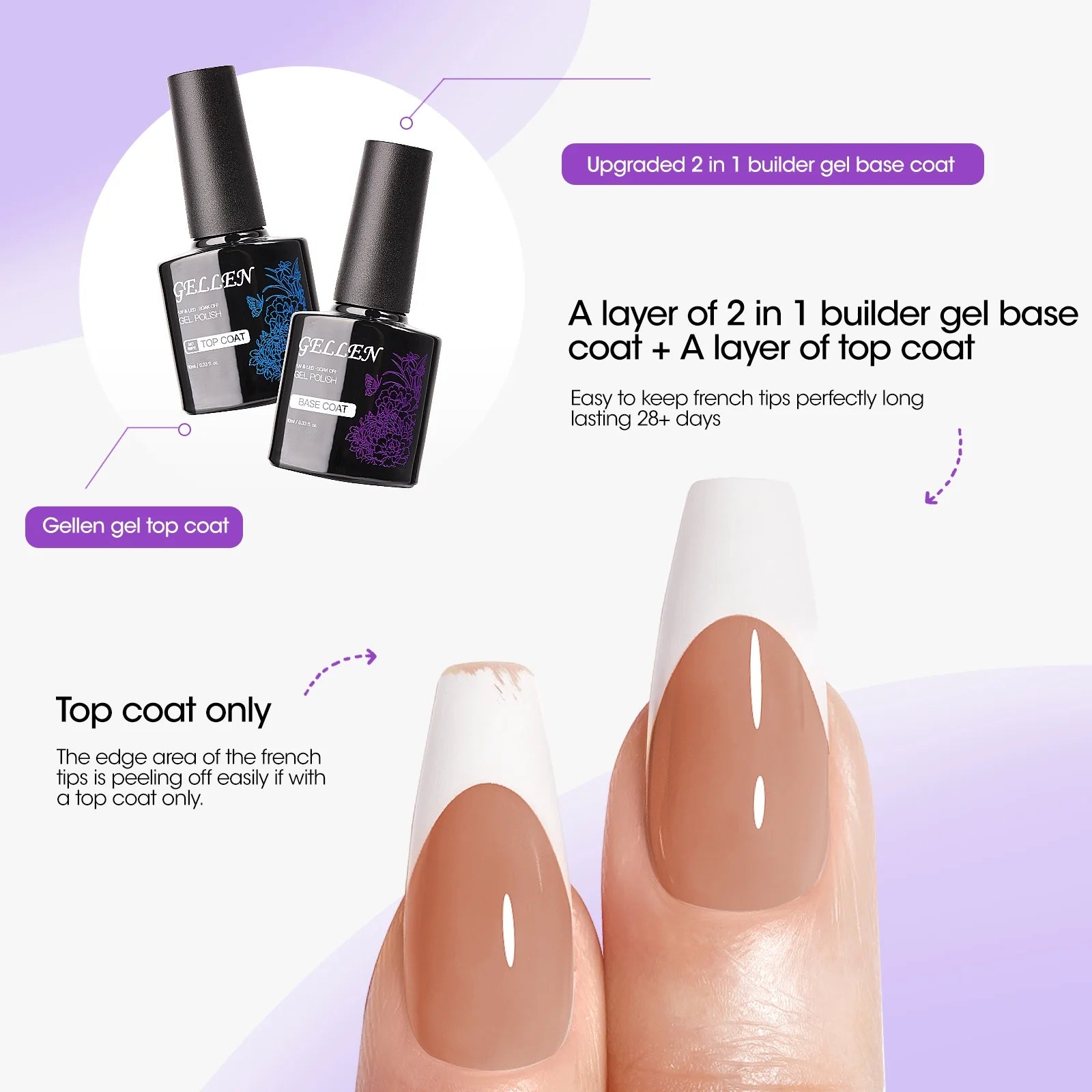 Ultimate French Tips Gel Nail Kit - 240 Pcs Brown Almond Acrylic Nails with Gel Top & Base Coat, UV Lamp, Nail Glue, and Charms for Salon-Quality Manicures at Home!