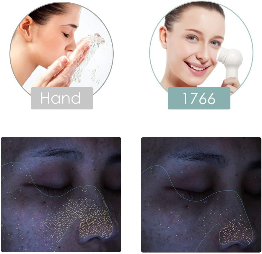 Upgraded Electric Face Scrubber Exfoliator with 3 Brush Heads - 360° Spin for Deep Cleansing, Massaging & Waterproof Design