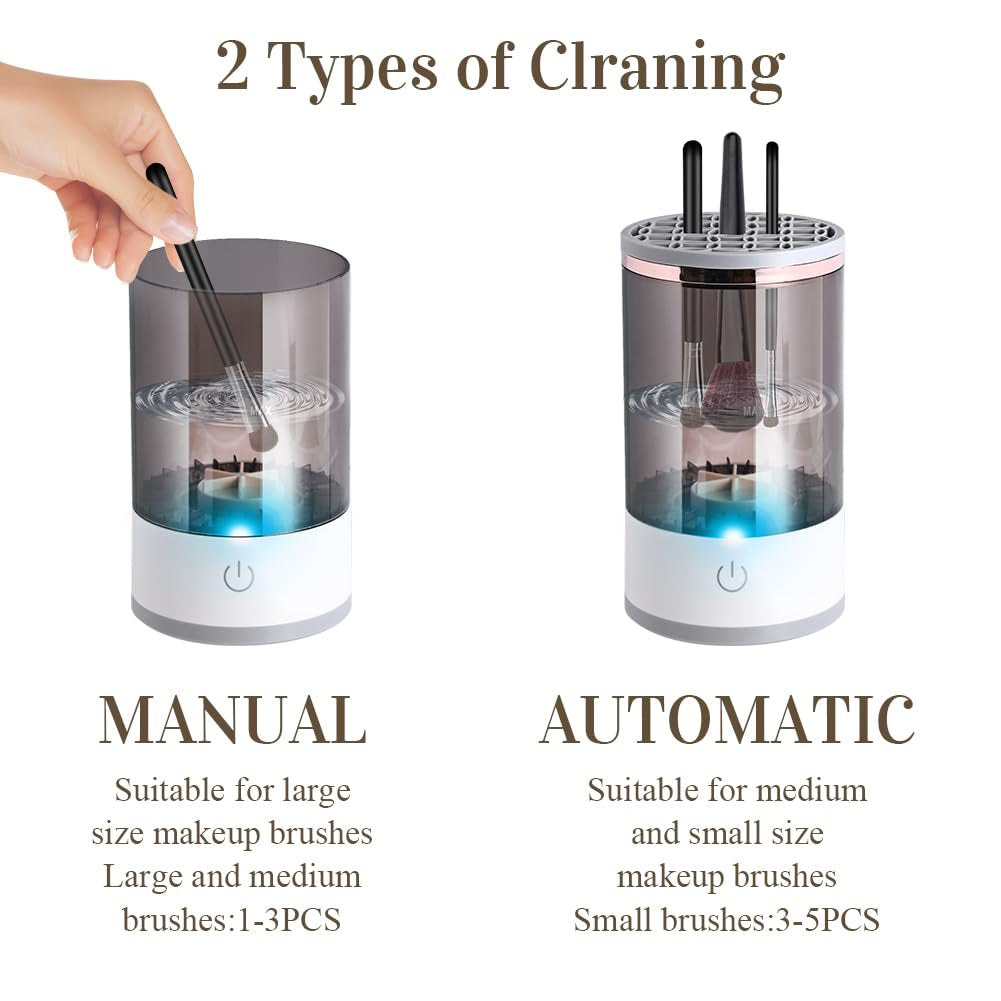 Revolutionary Electric Makeup Brush Cleaner & Mat - Effortless Cleaning for All Brush Sizes, Perfect Gift for Her!