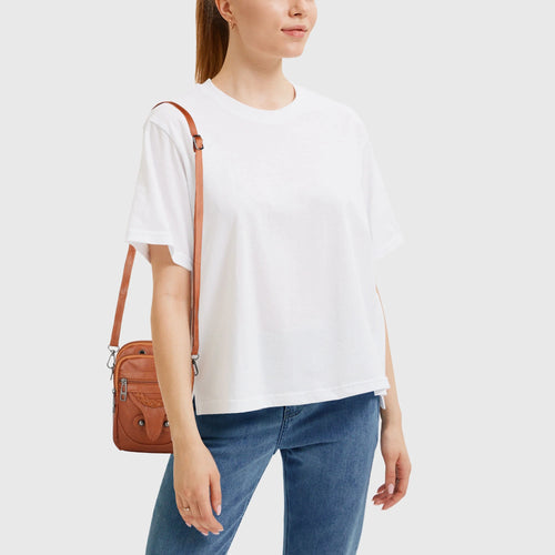 Crossbody Cell Phone Bag - Compact PU Leather Purse for Men and Women with Multiple Pockets and Adjustable Strap