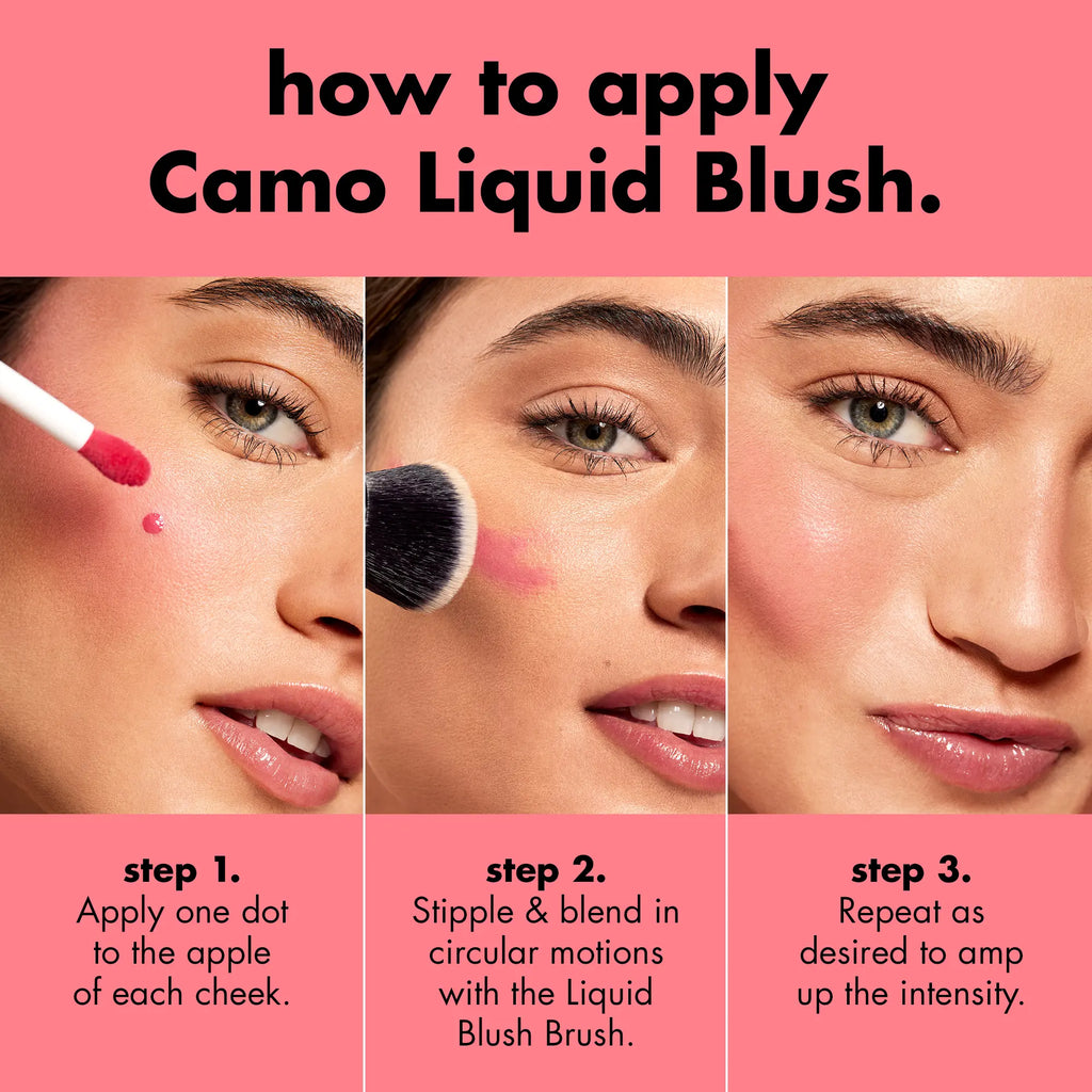 E.L.F. Sunset Flush Blush Bundle - Camo Liquid Blushes in Hot Pink & Coral Crush with Angled Brush for Ombre Effect