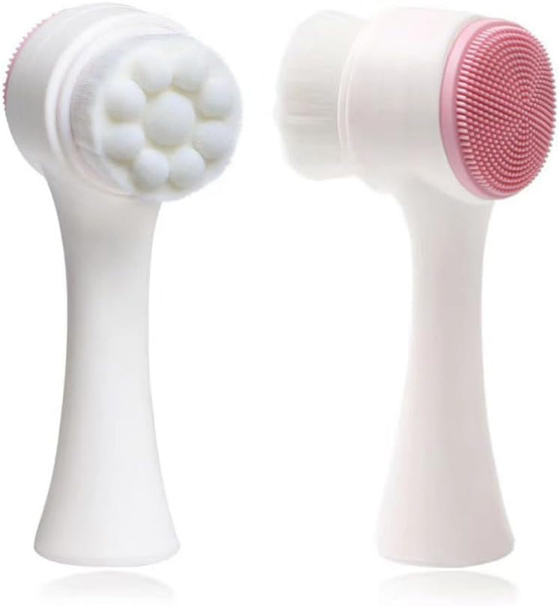 2-in-1 Silicone Facial Cleansing Brush for Deep Pore Exfoliation & Blackhead Removal - Manual Scrubbing & Massage Tool