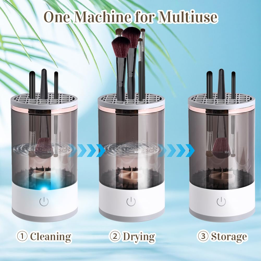 Revolutionary Electric Makeup Brush Cleaner & Mat - Effortless Cleaning for All Brush Sizes, Perfect Gift for Her!