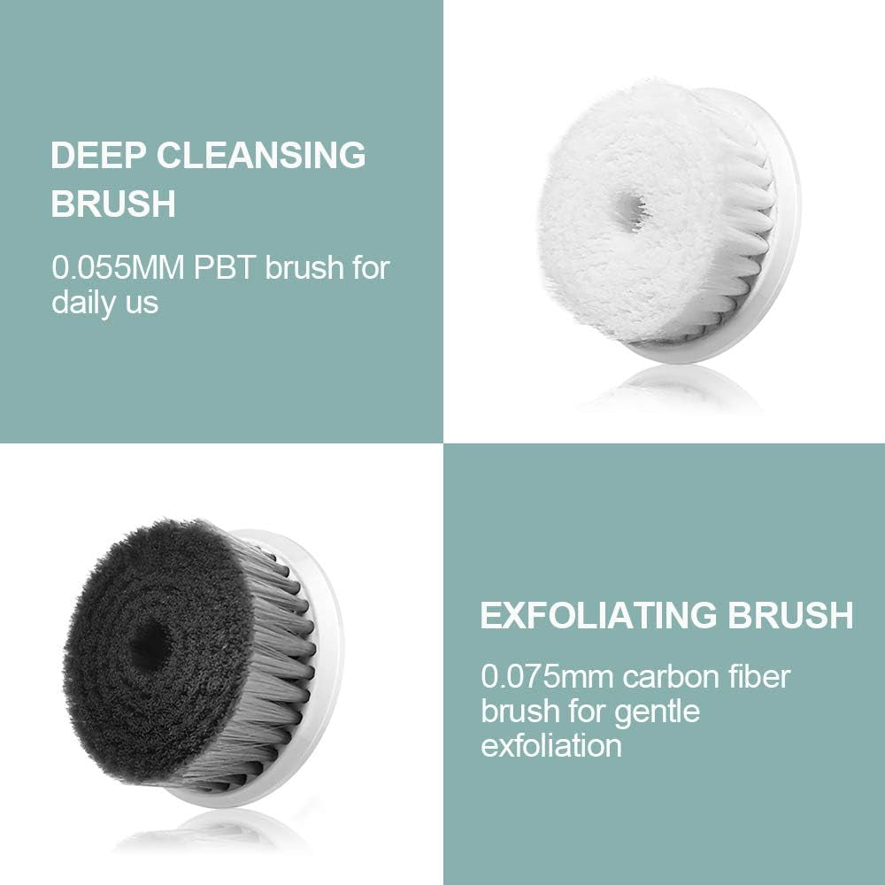 Upgraded Electric Face Scrubber Exfoliator with 3 Brush Heads - 360° Spin for Deep Cleansing, Massaging & Waterproof Design