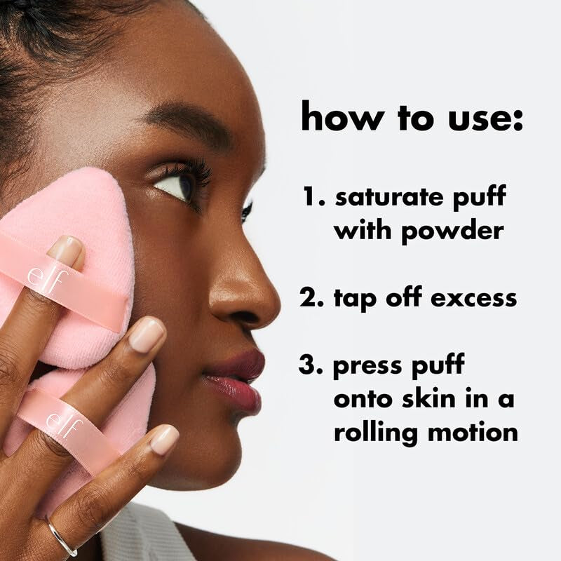 Halo Glow Reusable Powder Puff - Soft Applicator for Loose and Pressed Powders, Conforms Effortlessly to the Face, Vegan and Cruelty-Free