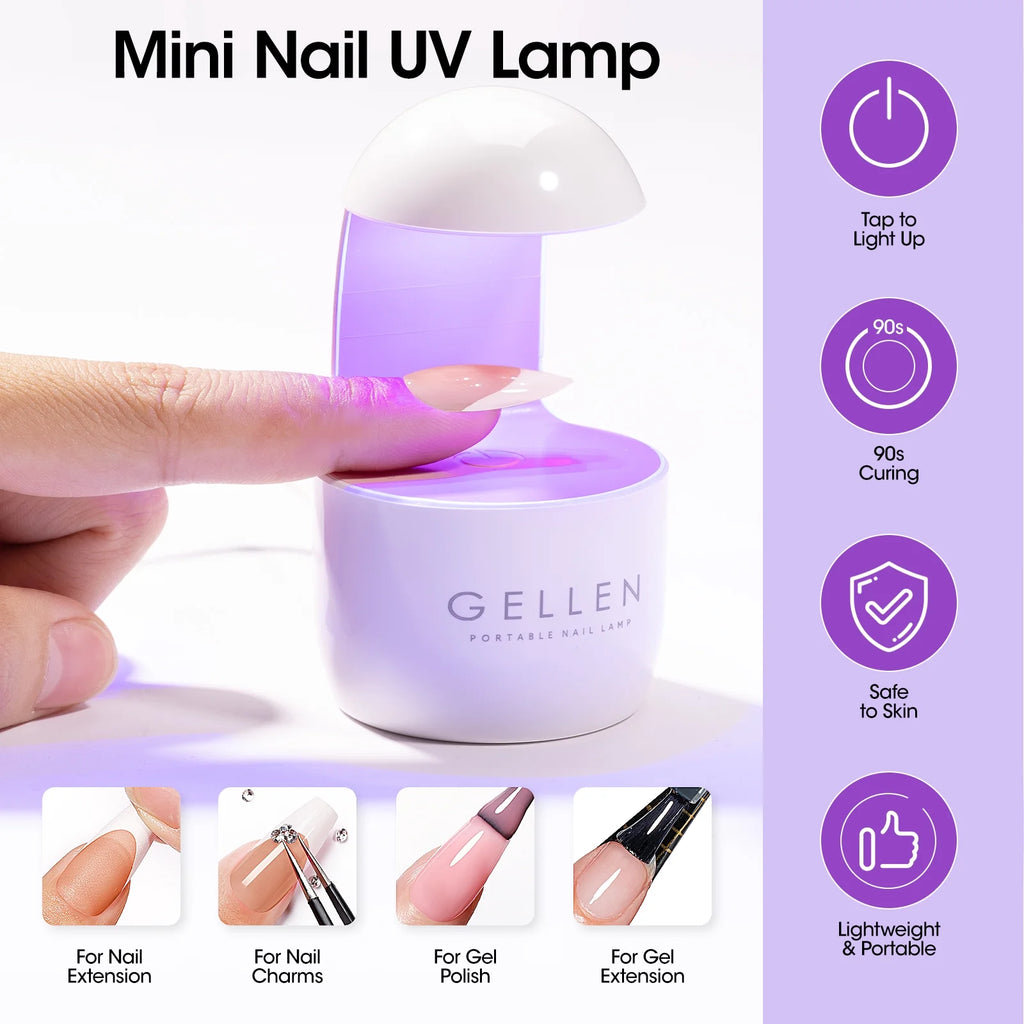 Ultimate French Tips Gel Nail Kit - 240 Pcs Brown Almond Acrylic Nails with Gel Top & Base Coat, UV Lamp, Nail Glue, and Charms for Salon-Quality Manicures at Home!