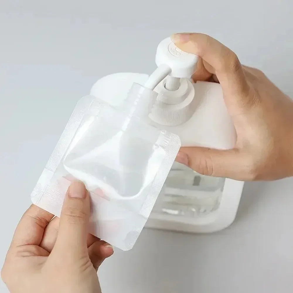 5Pcs Travel Bottles Empty Squeeze Bag Refillable Lotion Dispenser Bag Shampoo Toiletries Liquid Cosmetic Container Storage Pouch