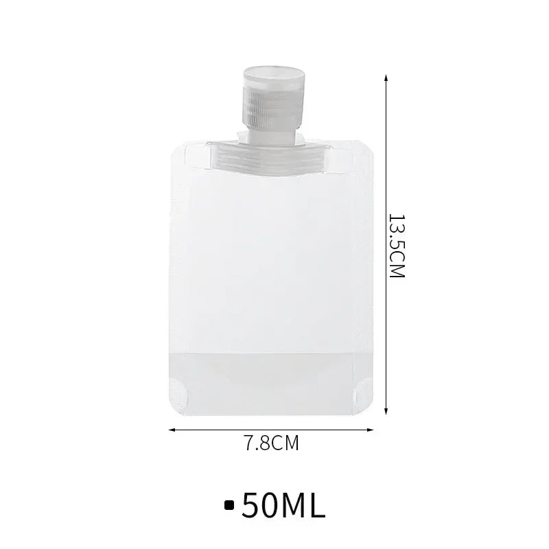 5Pcs Travel Bottles Empty Squeeze Bag Refillable Lotion Dispenser Bag Shampoo Toiletries Liquid Cosmetic Container Storage Pouch