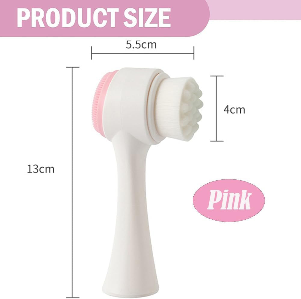 2-in-1 Silicone Facial Cleansing Brush for Deep Pore Exfoliation & Blackhead Removal - Manual Scrubbing & Massage Tool