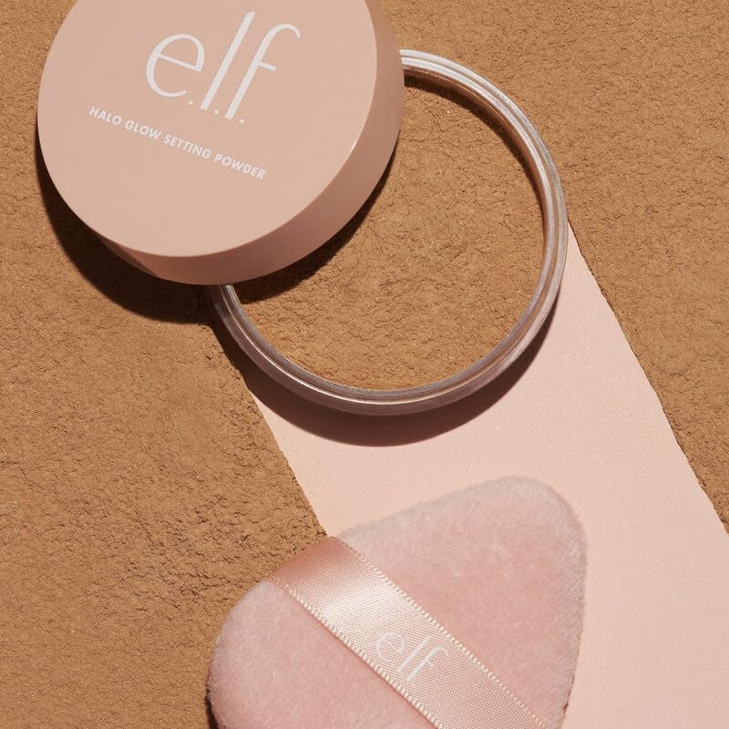 Halo Glow Reusable Powder Puff - Soft Applicator for Loose and Pressed Powders, Conforms Effortlessly to the Face, Vegan and Cruelty-Free