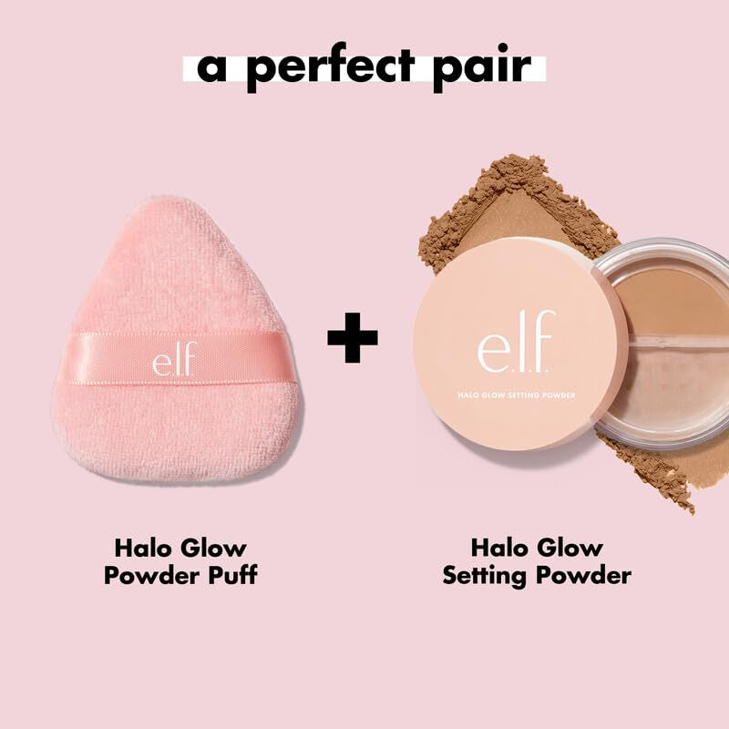 Halo Glow Reusable Powder Puff - Soft Applicator for Loose and Pressed Powders, Conforms Effortlessly to the Face, Vegan and Cruelty-Free
