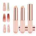 3-Piece Pink Silicone Nail Art Brush Set for Ombre, Chrome, and French Manicure - Perfect Stamping Tool!