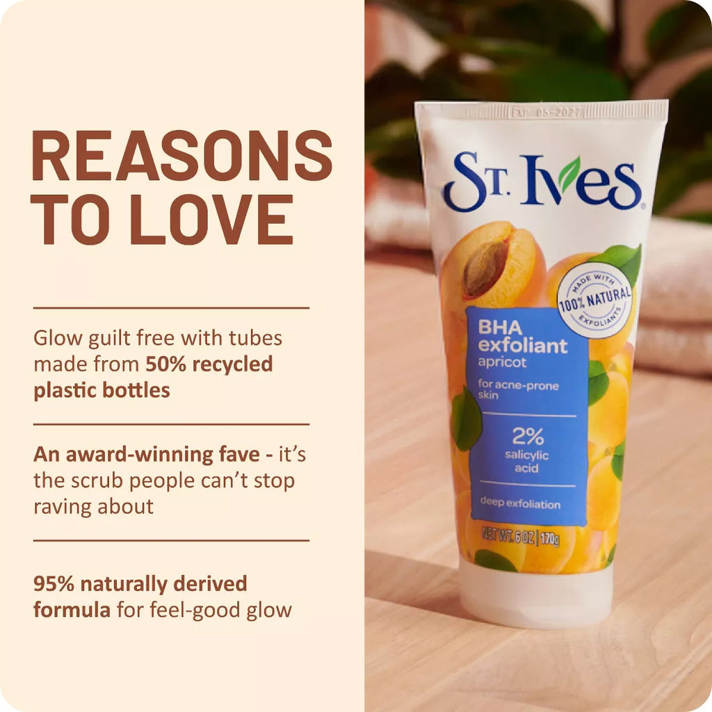 St. Ives BHA Apricot Face Exfoliant for Acne Prone Skin