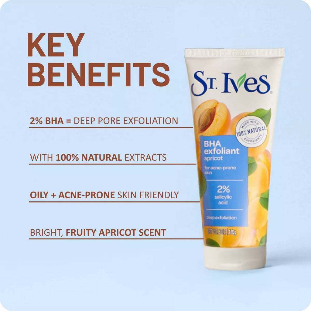 St. Ives BHA Apricot Face Exfoliant for Acne Prone Skin