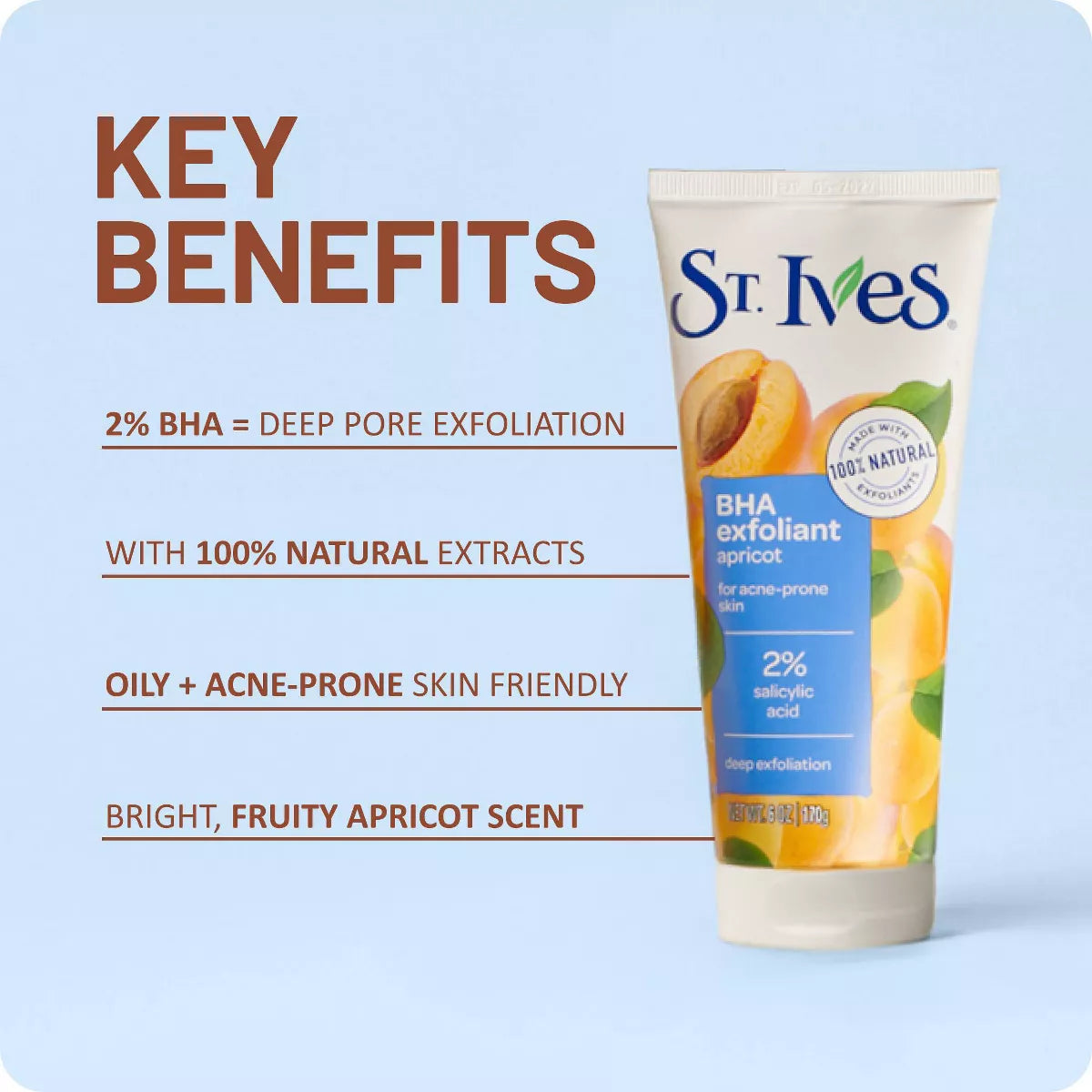 St. Ives BHA Apricot Face Exfoliant for Acne Prone Skin