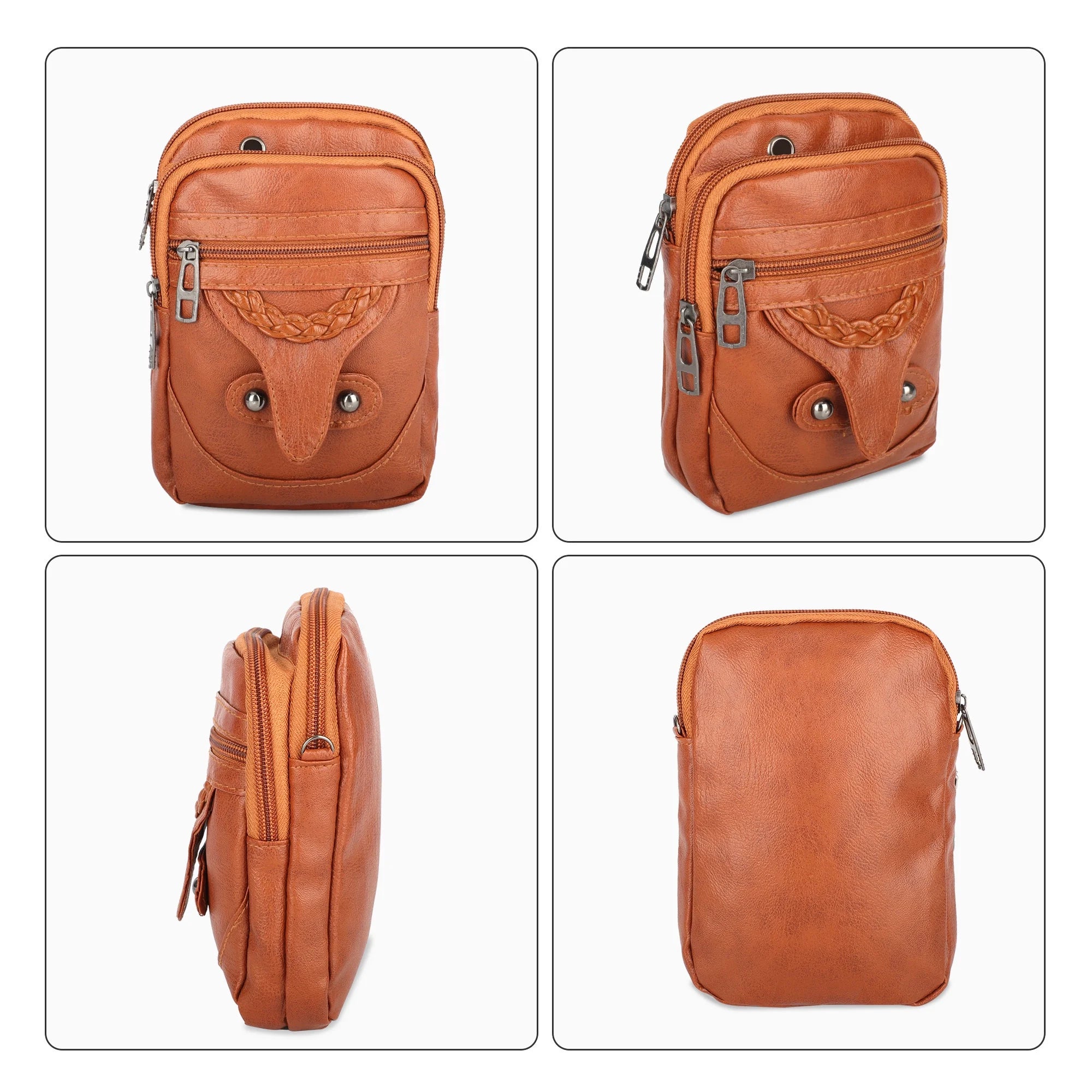 Crossbody Cell Phone Bag - Compact PU Leather Purse for Men and Women with Multiple Pockets and Adjustable Strap
