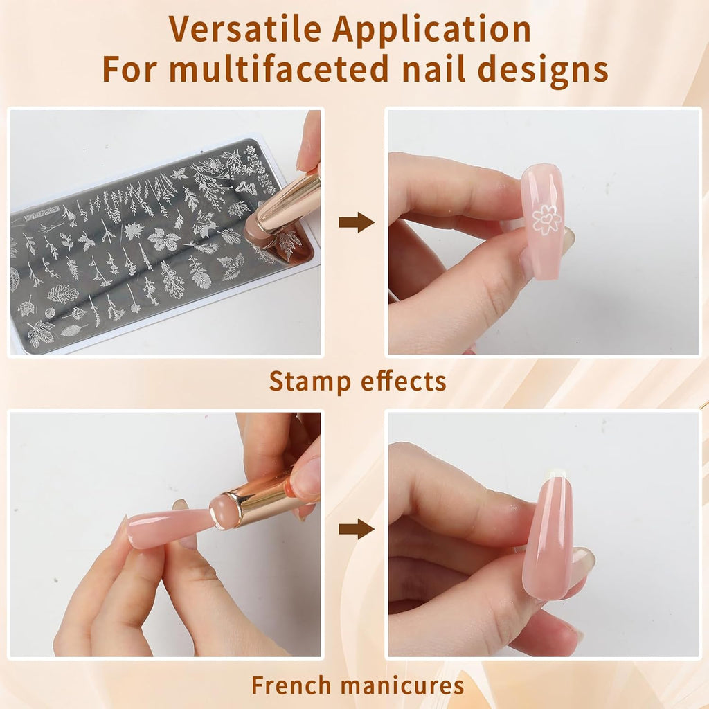3-Piece Pink Silicone Nail Art Brush Set for Ombre, Chrome, and French Manicure - Perfect Stamping Tool!