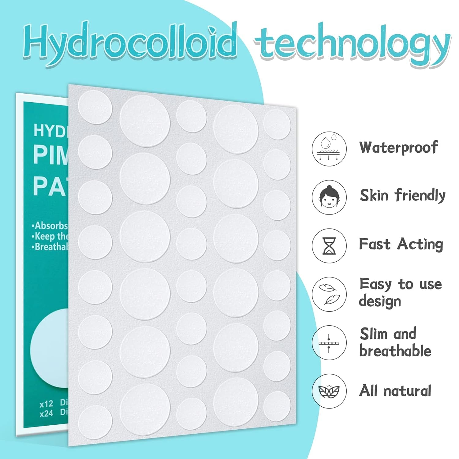 180 Hydrocolloid Pimple Patches - Invisible Acne Spot Treatment for Clearer Skin