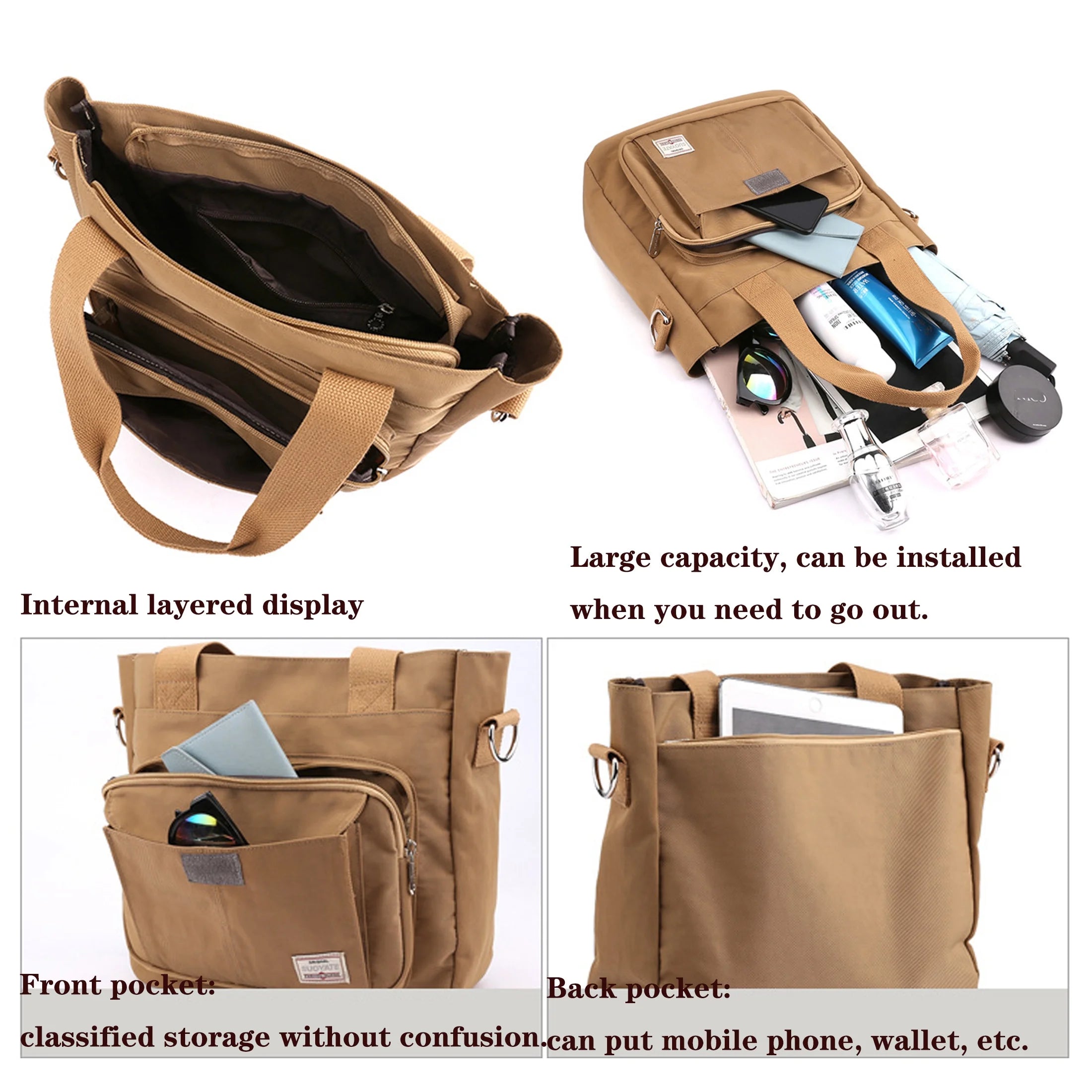 Women's Tote and Crossbody Bags - High-Quality, Large Capacity Handbags