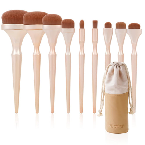 Elevate Your Beauty Routine with Our Luxurious 9-Piece Professional Makeup Brush Set in Stunning Rose Gold