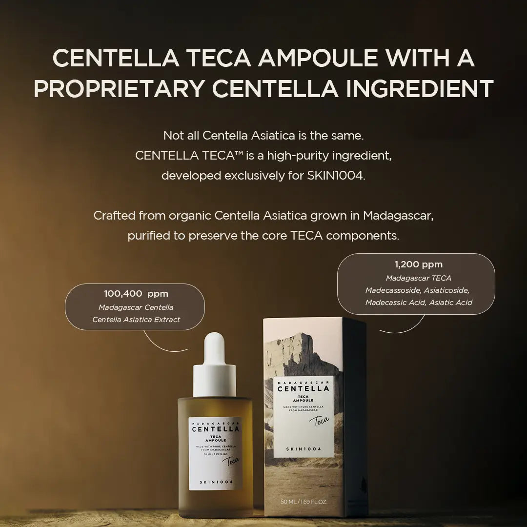 [SKIN1004 Official Shop] SKIN1004 Madagascar Centella Teca Ampoule (50Ml) - High-Purity Centella TECA Serum for Fine Line Appearance & Stressed Skin Support for Sensitive Skin